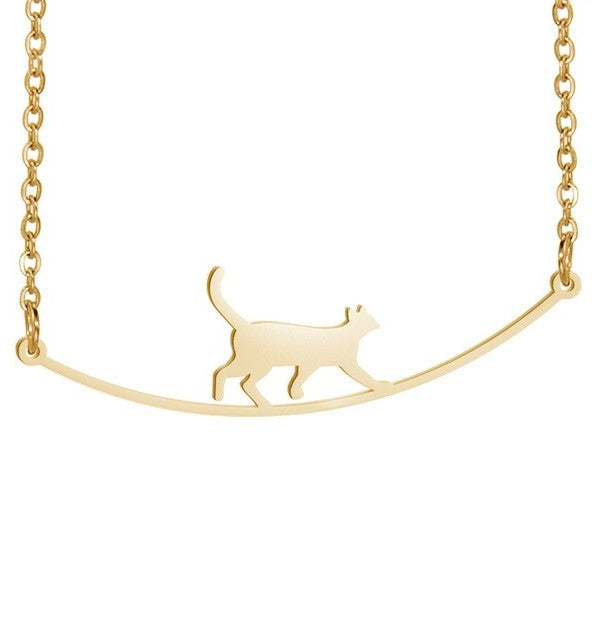 Fashion Jewelry Cute Climbing Cat Pendant Necklace Niche