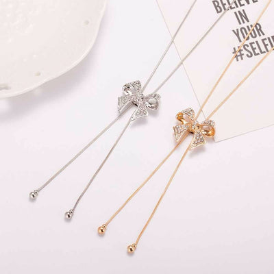 Diamond-studded bow necklace necklace chain