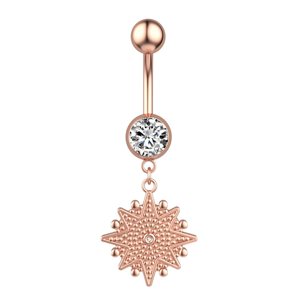 New Eight Pointed Star Belly Button Ring Belly Button Piercing Jewelry