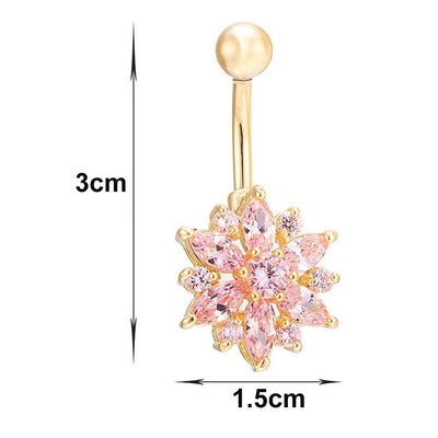 Zircon Stainless Steel Belly Button Ring Belly Button Nail Puncture