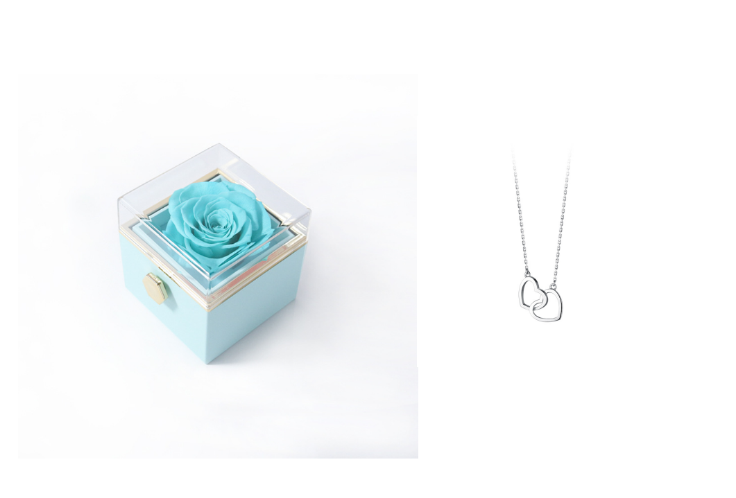 Fashion Acrylic Rotating Rose Jewelry Box