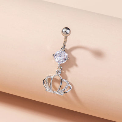 Crown Zircon Belly Button Ring Belly Button Nail