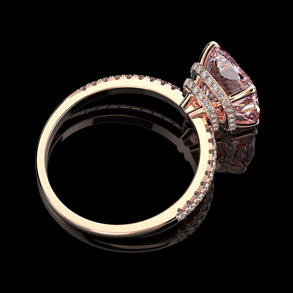 High Carbon Diamond Fat Square Ring Diamond Simulation Diamond Ring Wedding