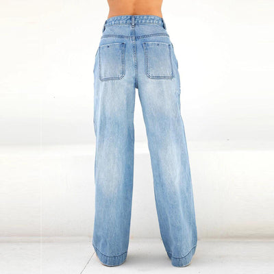 European And American Style Jeans High Waist Loose Wide Legs Type