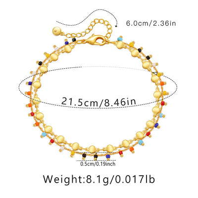 Candy Color Small Rice-shaped Beads National Style Anklets