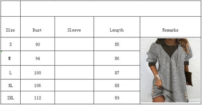 Long Sleeve Round Neck Patchwork Top Mid-length Cashmere Pullover Sweater