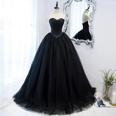 Black Evening Dress Can Wear Birthday Host Light Luxury Niche Wipe Chest Long