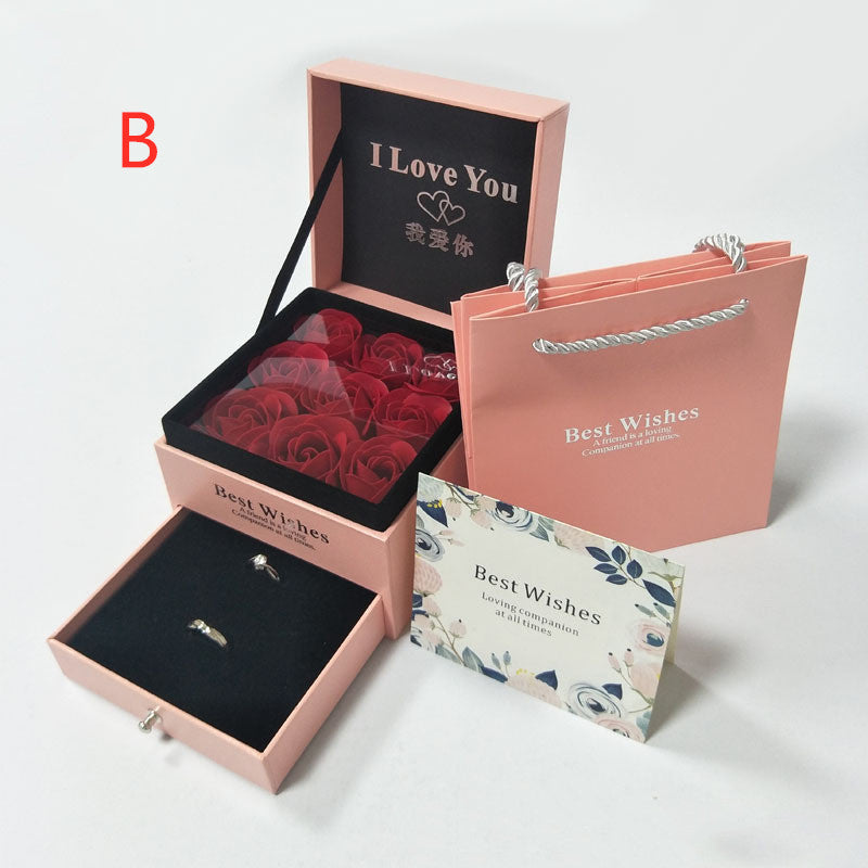 Pink Rose Box Bracelet Packaging Box Cosmetic Lipstick Box