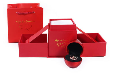 Rose Jewelry Box Metal Jewelry For Valentine's Day Packing Box