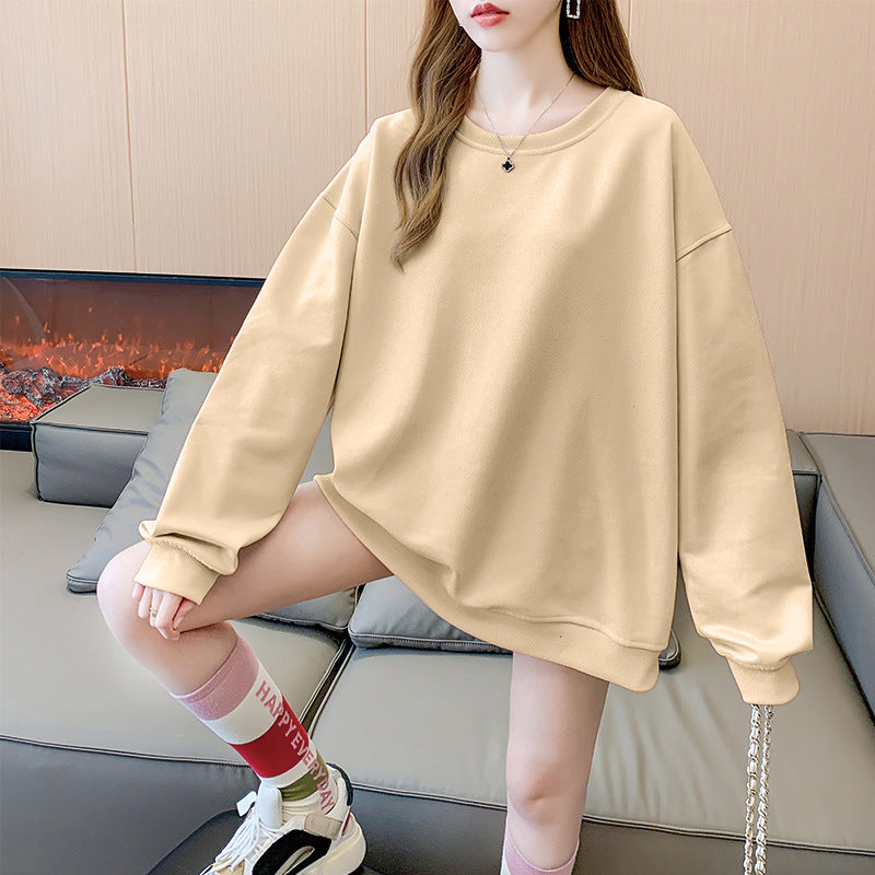 Women's Solid Color Round Neck Plus Size Loose Sweater