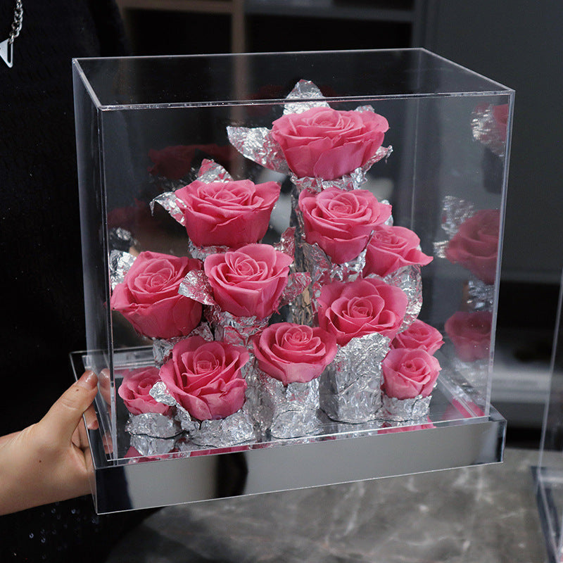 Acrylic Flower Box Valentine's Day Christmas Gift