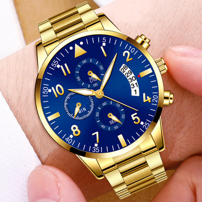Men's Fashion Stainless Steel With Luminous Pointer