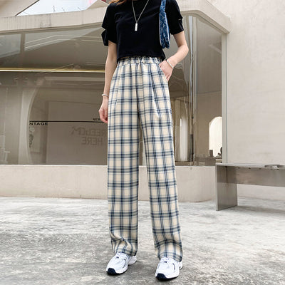Plaid Pants Women's Spring And Autumn Thin