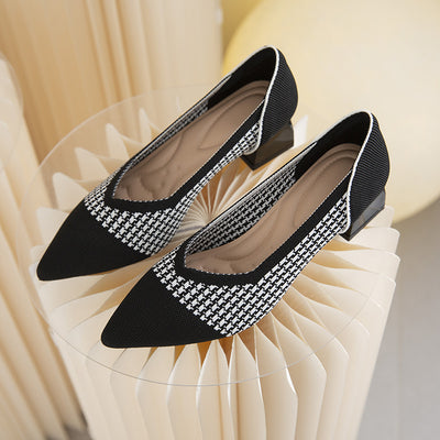 Japanese And Korean Flying Woven Women Pumps Simple