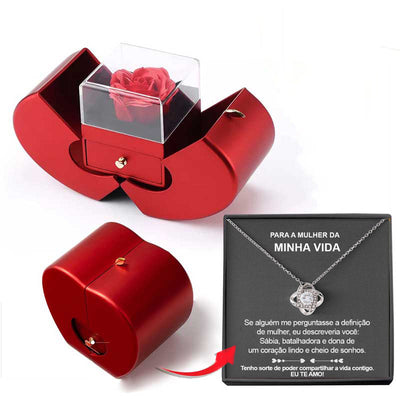 Valentine's Day Gifts With Artificial Flower Rose Flower Jewelry Box