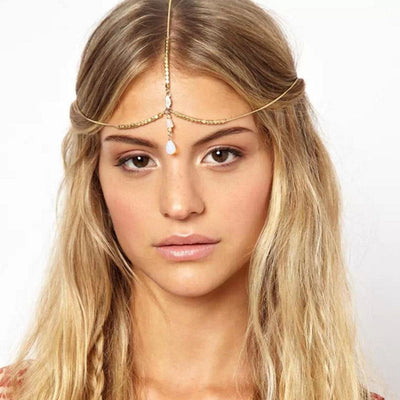 Jewelry European And American Style Popular Beaded Auspicious Pearl Tassel Headband Hair Accessories