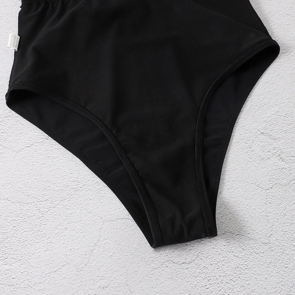 Black Slim One-piece Swimsuit