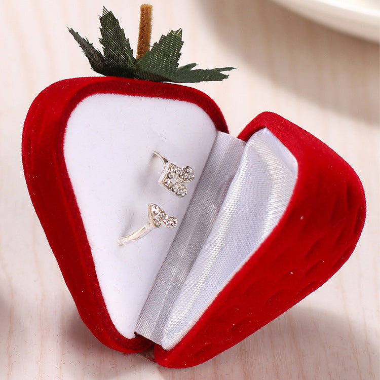 Strawberry European Style Ring Box Proposal Ring Box Earring Box Strawberry Jewelry Storage Box