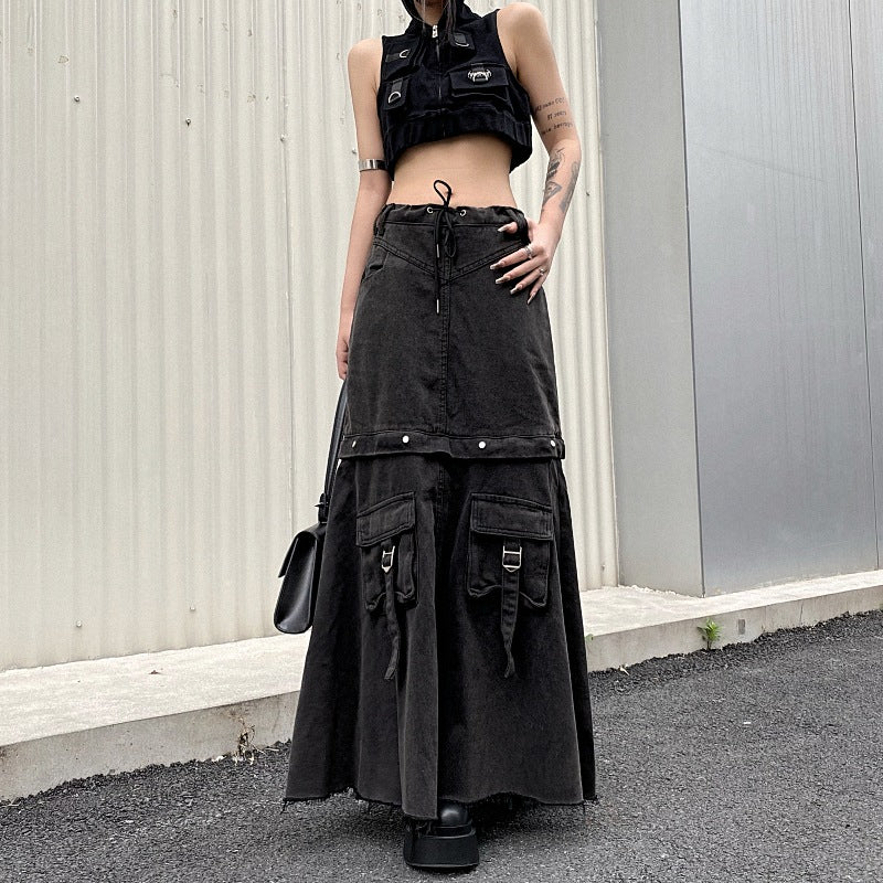 Niche Design Hong Kong Style Retro High Waist Skirt For Women