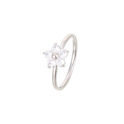 Simple Flower Cold Style Personality High Sense Artsy Ring