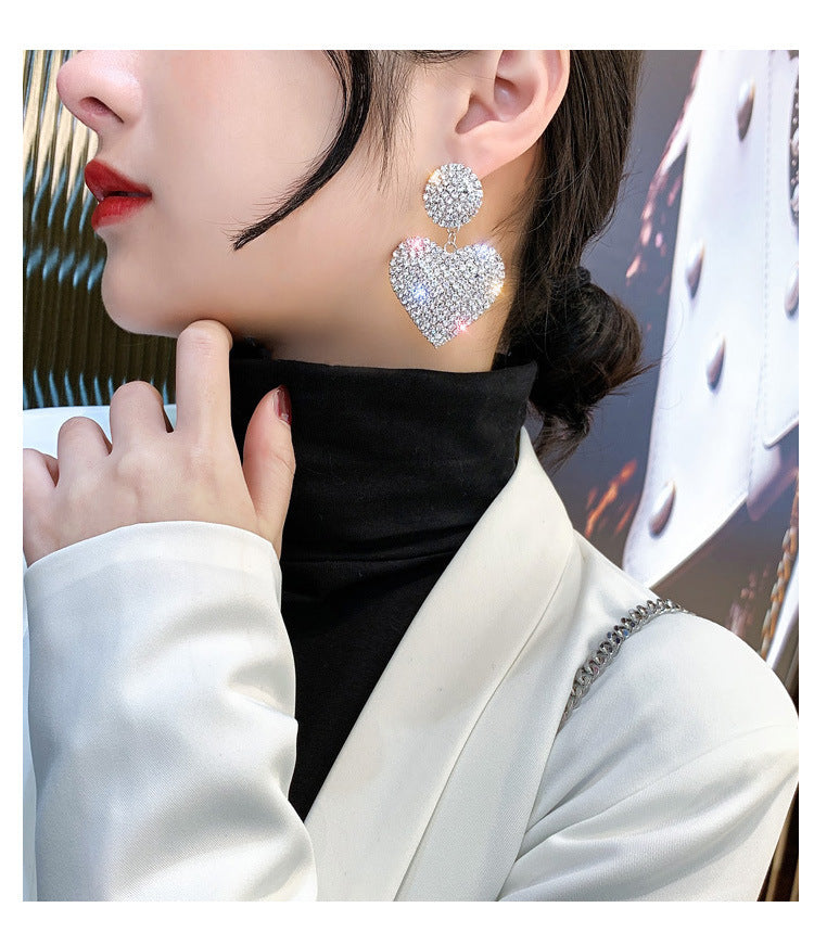 Luxury Full Diamond Fashionable Love Earrings