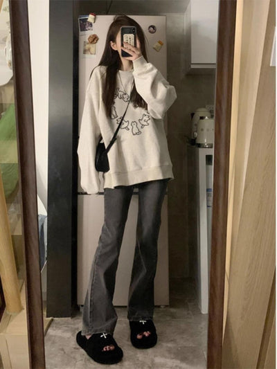 Loose Slimming Casual All-match Round Neck Sweater