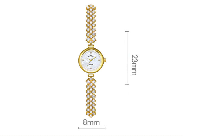 Mermaid Light Luxury Diamond Small Gold And Silver Chain Watch