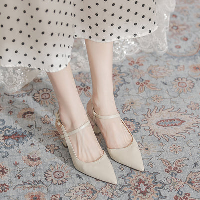 Women's French Retro Pointed-toe Stiletto Sandals
