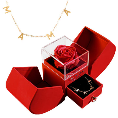 Eternal Rose Apple Gift Box Women Necklace Valentine's Day Wedding Jewelry