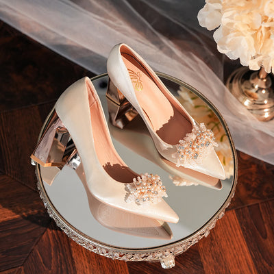 Niche French Style Women's Bridal High Heels
