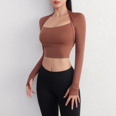 With Chest Pad Yoga Clothes Cropped Quick Dry Training Top