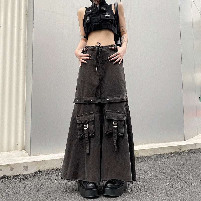 Niche Design Hong Kong Style Retro High Waist Skirt For Women