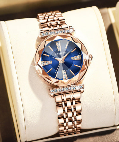 Women's Diamond Mirror Fashion Waterproof Steel Watch