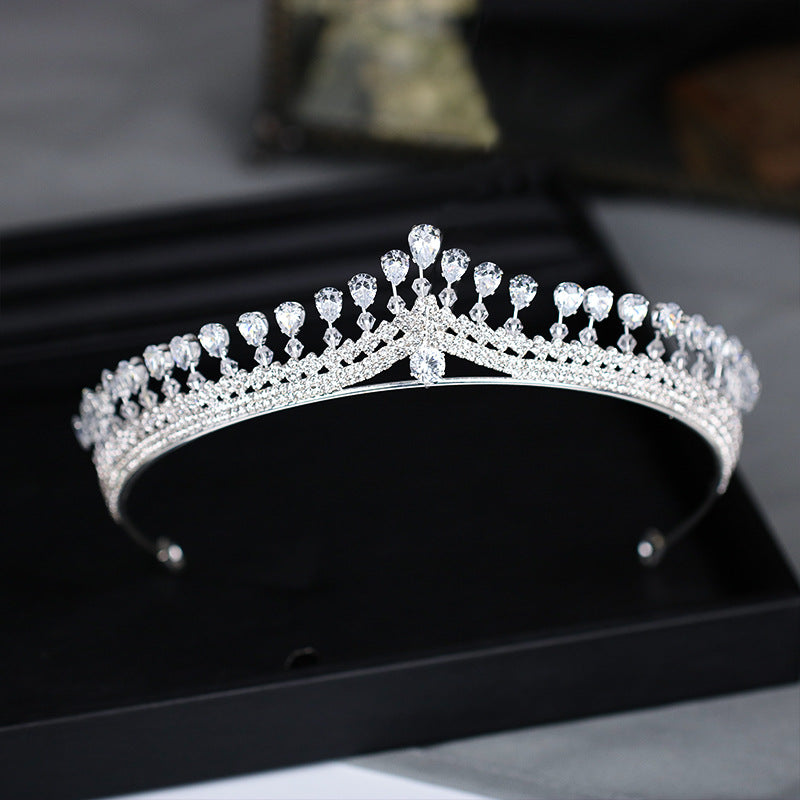 Silver Zircon Crown Bridal Jewelry Headband