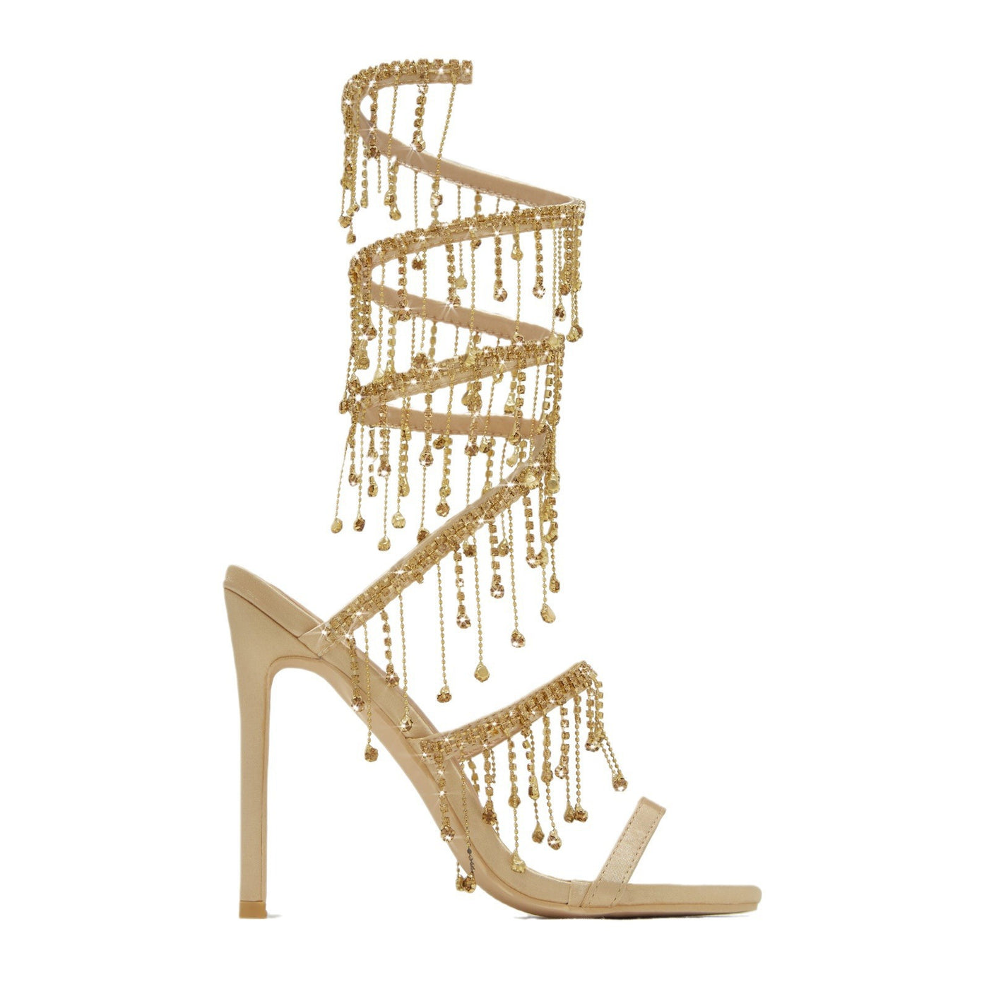 New Black Gold 11cm Stiletto Heel Small Round Toe Satin Surface Rhinestone High-heeled Sandals Summer Rivet