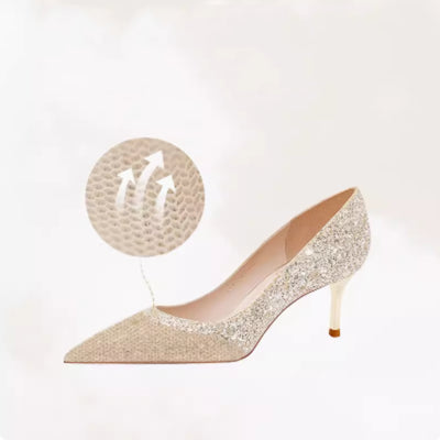 French Champagne Golden Wedding Shoes Women's New Autumn And Winter Not Tired Feet
