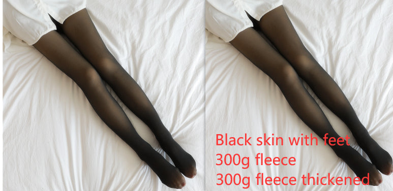 Fake Translucent Plus Size Leggings Fleece Lined Tights Fall And Winter Warm Fleece Pantyhose Women Fleece Lined Pantyhose Thermal Winter Tights