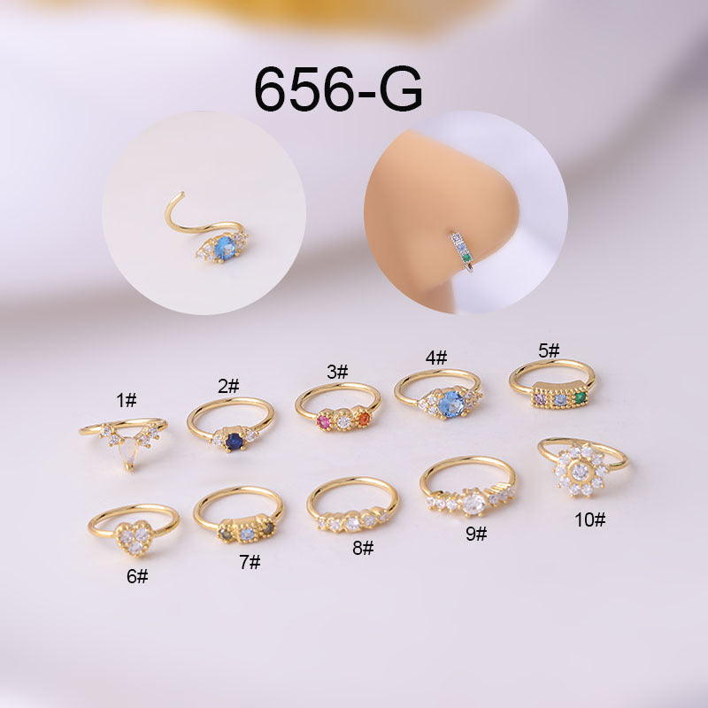 Colored Zircon Nose Rings In Europe And America