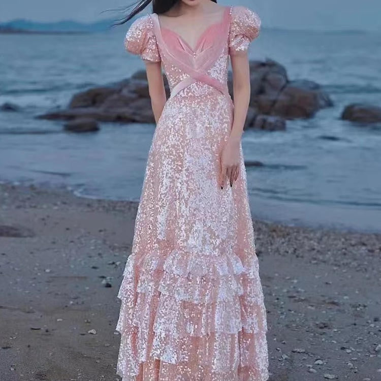 Pink Evening Dress For High End Luxury Women