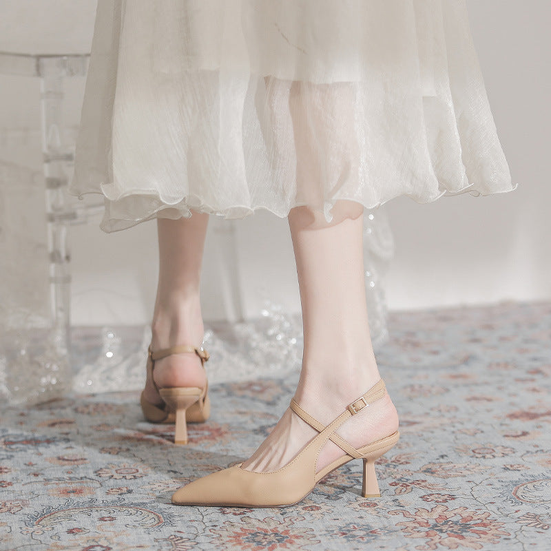Women's French Retro Pointed-toe Stiletto Sandals
