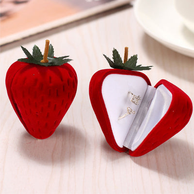 Strawberry European Style Ring Box Proposal Ring Box Earring Box Strawberry Jewelry Storage Box