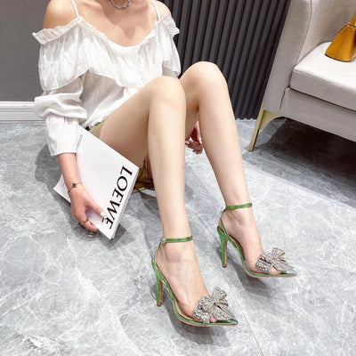 Women's Fashion 9cm Stiletto Rhinestone Pointed Sandals