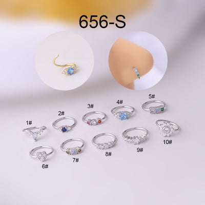 Colored Zircon Nose Rings In Europe And America
