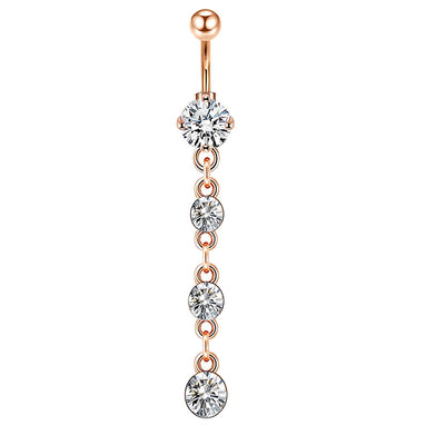 Amazon's New Product Exquisite Zircon Belly Button Ring Stainless Steel
